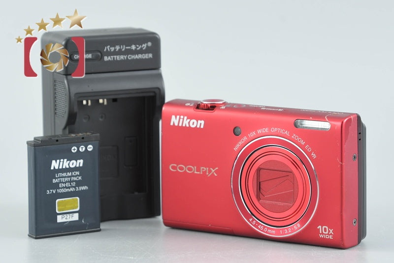 [Used] Nikon COOLPIX S6200 Brilliant Red Compact Digital Camera