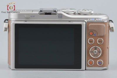【中古】OLYMPUS オリンパス PEN E-PL9 ブラウン EZ ダブルズームキット シャッター回数僅少