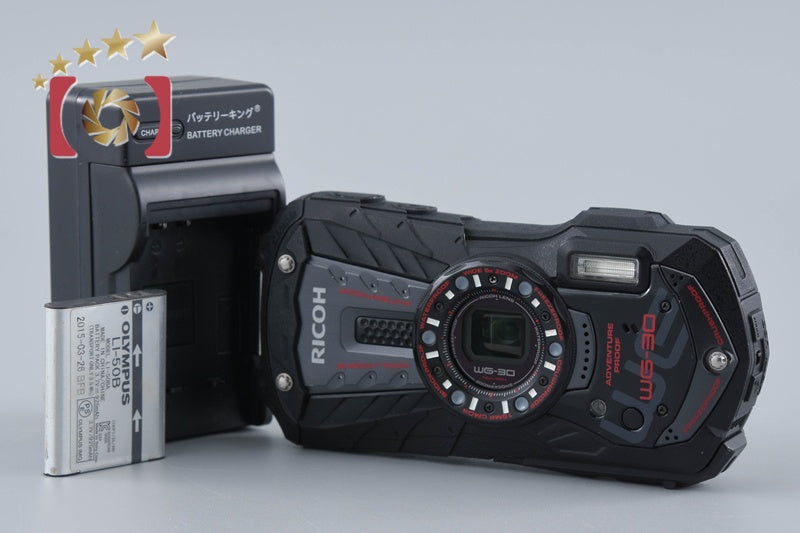 【中古】RICOH リコー PENTAX ペンタックス WG-30 ブラック 防水アクションカメラ