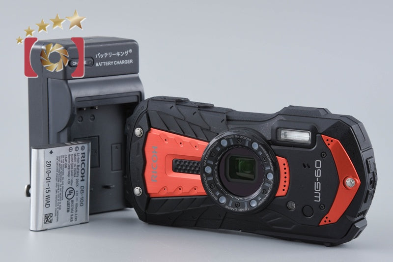 【中古】RICOH リコー PENTAX ペンタックス WG-60 レッド 防水アクションカメラ シャッター回数僅少