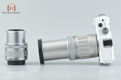 【中古】OLYMPUS オリンパス PEN Lite E-PL1s ホワイト + M.ZUIKO DIGITAL ED 14-42mm f/3.5-5.6 II R + M.ZUIKO DIGITAL ED 40-150mm f/4-5.6