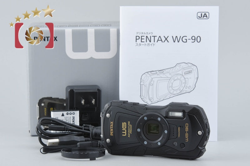 【中古】RICOH リコー PENTAX ペンタックス WG-90 ブラック 防水アクションカメラ シャッター回数僅少 元箱付き
