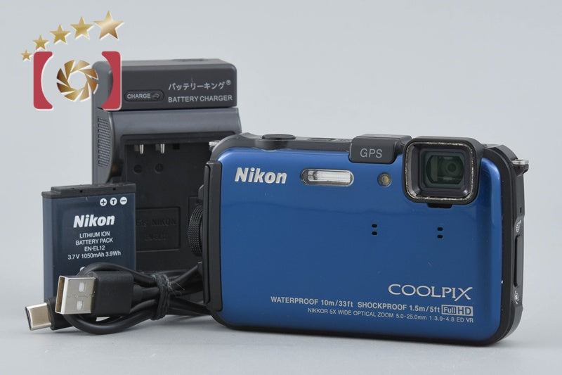 【中古】Nikon ニコン COOLPIX AW100 オーシャンブルー コンパクトデジタルカメラ