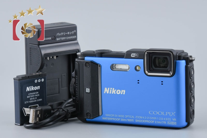 【中古】Nikon ニコン COOLPIX AW130 ブルー コンパクトデジタルカメラ