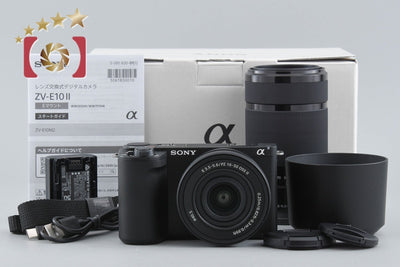 【中古】SONY ソニー α VLOGCAM ZV-E10 II ダブルズームレンズキット ブラック 元箱付き