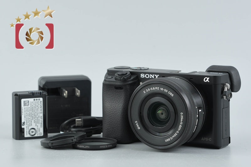 【中古】SONY ソニー α6000 ILCE-6000 ブラック パワーズームレンズキット シャッター回数僅少 多言語対応