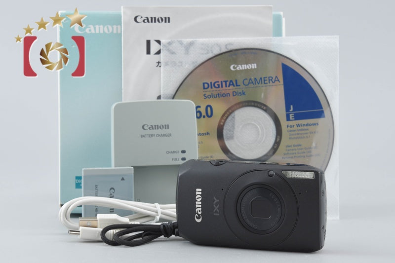 【Used】Canon IXY 30S Black Compact Digital Camera with Original Box