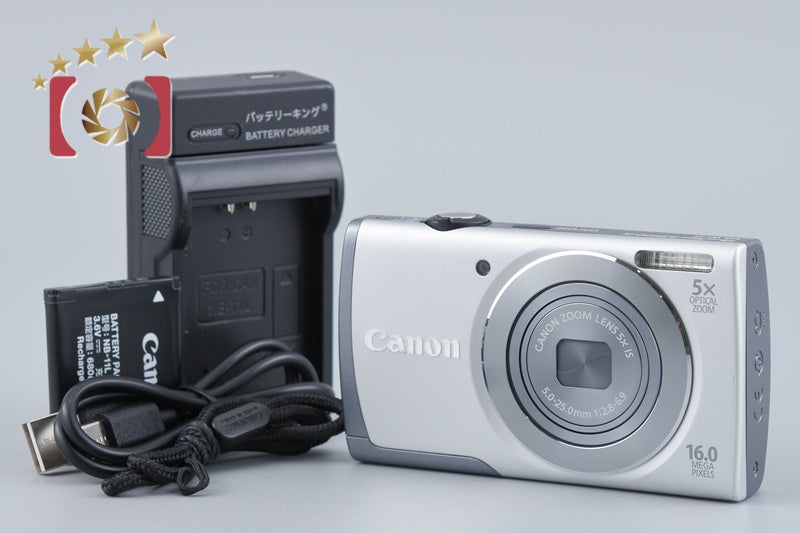 【中古】Canon キヤノン PowerShot A3500 IS シルバー コンパクトデジタルカメラ