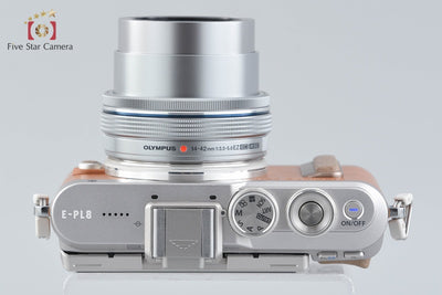 【中古】OLYMPUS オリンパス PEN E-PL8 14-42mm EZ レンズキット ブラウン シャッター回数僅少