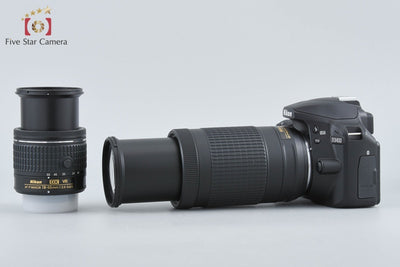 【中古】Nikon ニコン D3400 ブラック ダブルズームキット シャッター回数僅少 元箱付き