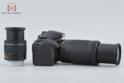 【中古】Nikon ニコン D3400 ブラック ダブルズームキット シャッター回数僅少 元箱付き