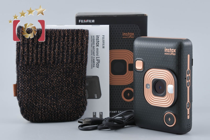 【中古】FUJIFILM 富士フイルム instax mini LiPlay エレガントブラック 元箱付き
