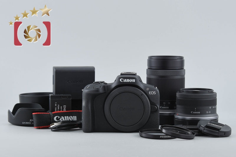 【中古】Canon キヤノン EOS R50 ダブルズームキット ブラック シャッター回数僅少