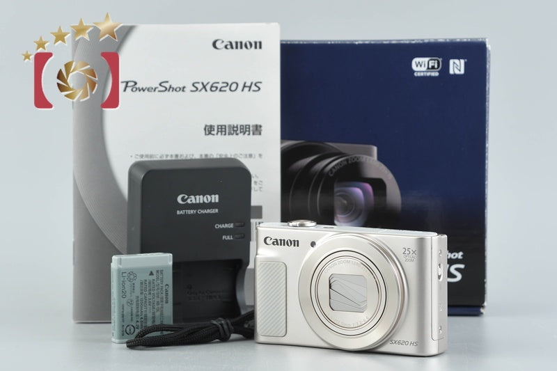 【中古】Canon キヤノン PowerShot SX620 HS ホワイト コンパクトデジタルカメラ 元箱付き