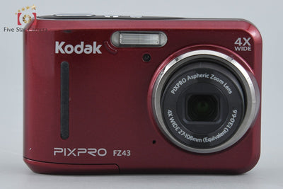 【中古】KODAK コダック PIXPRO FZ43 レッド コンパクトデジタルカメラ