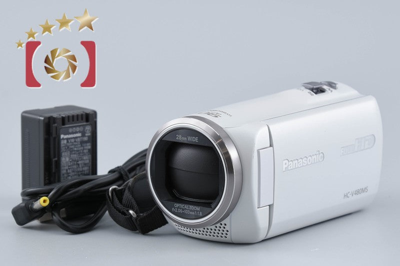 【中古】Panasonic パナソニック HC-V480MS ホワイト デジタルハイビジョンビデオカメラ