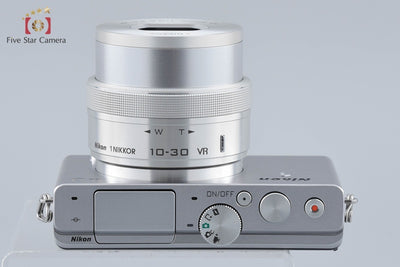 【中古】Nikon ニコン 1 J4 シルバー 標準パワーズームレンズキット シャッター回数僅少