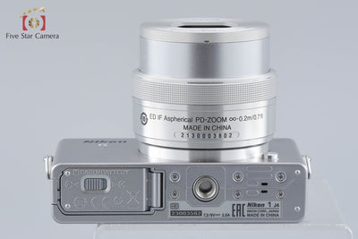 【中古】Nikon ニコン 1 J4 シルバー 標準パワーズームレンズキット シャッター回数僅少