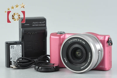【中古】SONY ソニー α5000 ILCE-5000L パワーズームレンズキット ピンク シャッター回数僅少 多言語対応