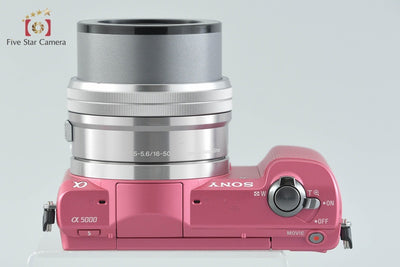 【中古】SONY ソニー α5000 ILCE-5000L パワーズームレンズキット ピンク シャッター回数僅少 多言語対応