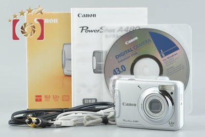 【中古】Canon キヤノン PowerShot A480 シルバー コンパクトデジタルカメラ 元箱付き