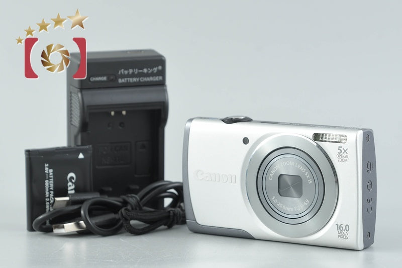 【中古】Canon キヤノン PowerShot A3500 IS シルバー コンパクトデジタルカメラ