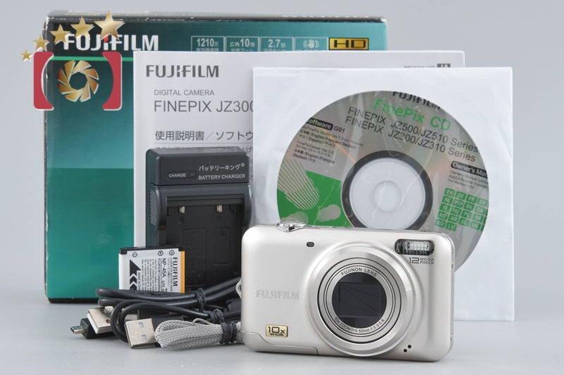 【中古】FUJIFILM 富士フイルム FinePix JZ300 シャンパンゴールド コンパクトデジタルカメラ 元箱付き