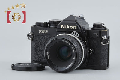 【中古】Nikon ニコン ニュー FM2 後期 ブラック + Ai NIKKOR 50mm f/2 + MF-16 データバック