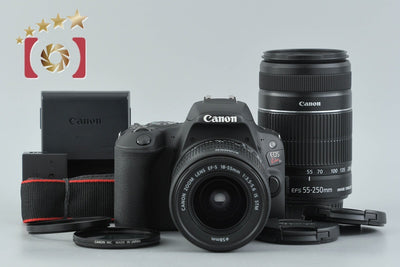 【中古】Canon キヤノン EOS Kiss X9 + EF-S 18-55mm f/3.5-5.6 IS STM + EF-S 55-250mm f/4-5.6 IS II シャッター回数僅少