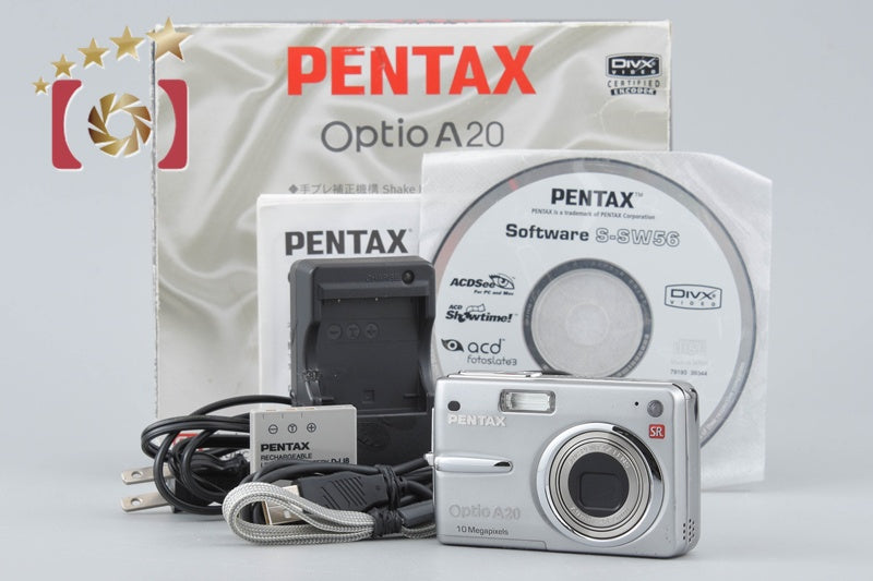 【中古】PENTAX ペンタックス Optio A20 シルバー コンパクトデジタルカメラ 元箱付き