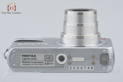 【中古】PENTAX ペンタックス Optio A20 シルバー コンパクトデジタルカメラ 元箱付き