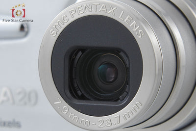 【中古】PENTAX ペンタックス Optio A20 シルバー コンパクトデジタルカメラ 元箱付き