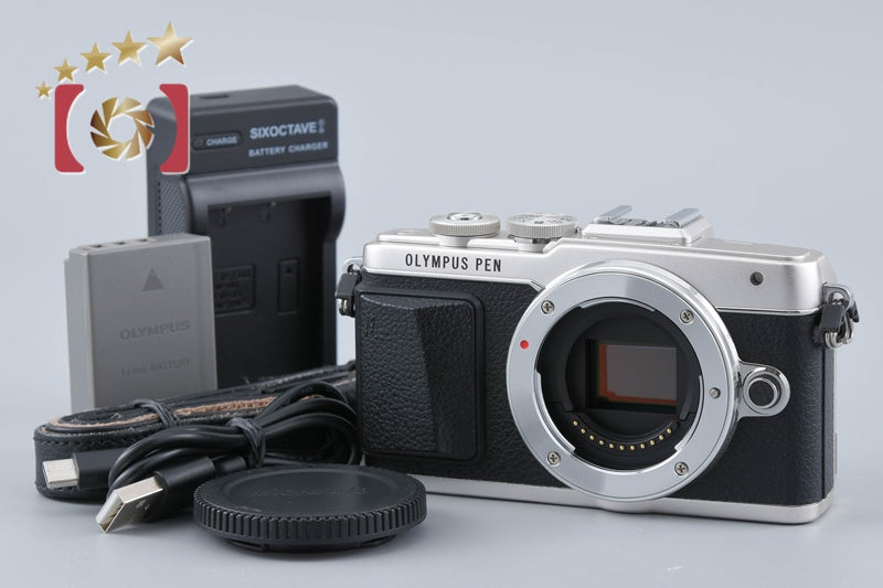 【中古】OLYMPUS オリンパス PEN Lite E-PL7 シルバー ミラーレス一眼カメラ シャッター回数僅少