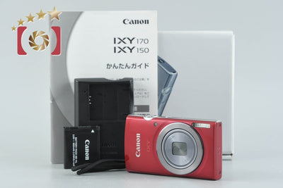 【中古】Canon キヤノン IXY 150 レッド コンパクトデジタルカメラ 元箱付き