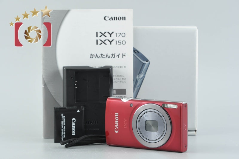 【中古】Canon キヤノン IXY 150 レッド コンパクトデジタルカメラ 元箱付き
