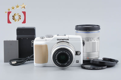 【中古】OLYMPUS オリンパス PEN Lite E-PL2 ダブルズームキット ホワイト シャッター回数僅少