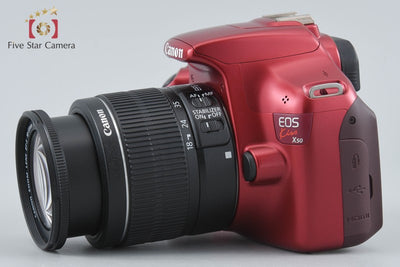 【中古】Canon キヤノン EOS Kiss X50 18-55 レンズキット レッド シャッター回数僅少