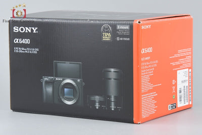 【中古】SONY ソニー α6400 ILCE-6400 ダブルズームレンズキット ブラック シャッター回数僅少 元箱付き