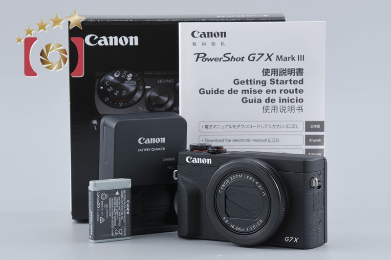【中古】Canon キヤノン PowerShot G7 X Mark III ブラック コンパクトデジタルカメラ 元箱付き