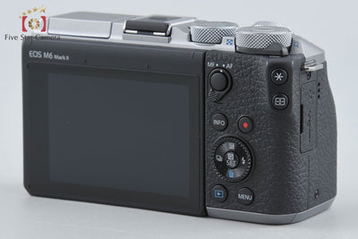【中古】Canon キヤノン EOS M6 Mark II ダブルズームキット シルバー シャッター回数僅少