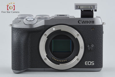 【中古】Canon キヤノン EOS M6 Mark II ダブルズームキット シルバー シャッター回数僅少