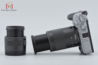 【中古】Canon キヤノン EOS M6 Mark II ダブルズームキット シルバー シャッター回数僅少
