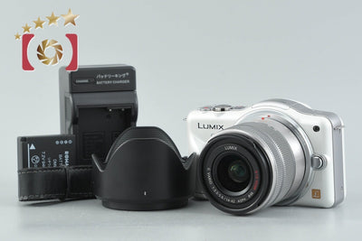 【中古】Panasonic パナソニック LUMIX DMC-GF3 シェルホワイト + G VARIO 14-42mm f/3.5-5.6 II ASPH. MEGA O.I.S. H-FS1442A シャッター回数僅少