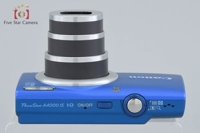 【中古】Canon キヤノン PowerShot A4000 IS ブルー コンパクトデジタルカメラ 元箱付き