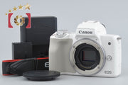 【中古】Canon キヤノン EOS Kiss M ホワイト ミラーレス一眼カメラ シャッター回数僅少