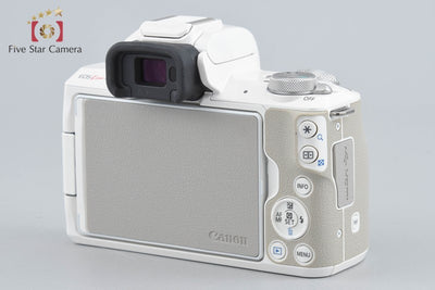 【中古】Canon キヤノン EOS Kiss M ホワイト ミラーレス一眼カメラ シャッター回数僅少
