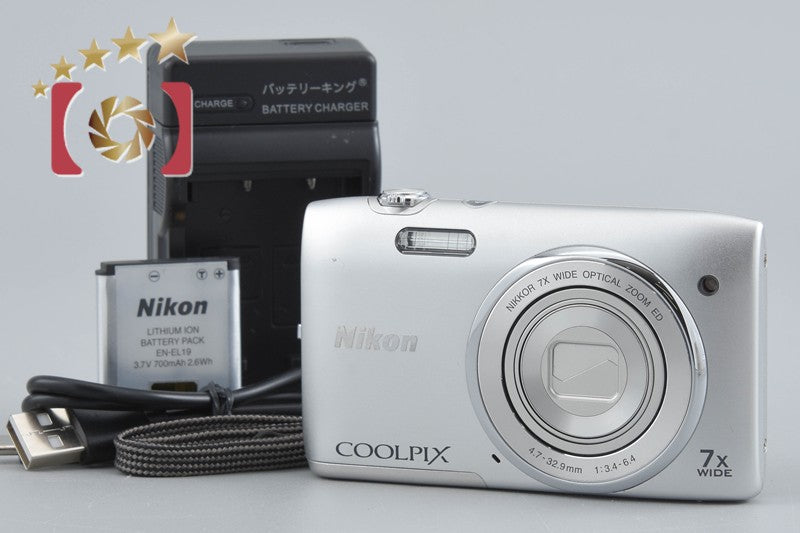 【中古】Nikon ニコン COOLPIX S3400 クリスタルシルバー コンパクトデジタルカメラ
