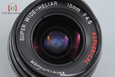 【中古】Voigtlander フォクトレンダー SUPER WIDE-HELIAR 15mm f/4.5 Aspherical ブラック L39 ライカスクリューマウント + 15mm ビューファインダー