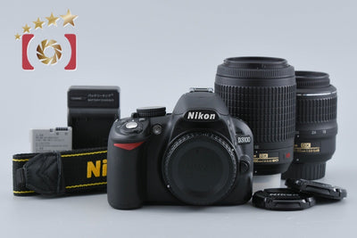 【中古】Nikon ニコン D3100 ダブルズームキット ブラック シャッター回数僅少