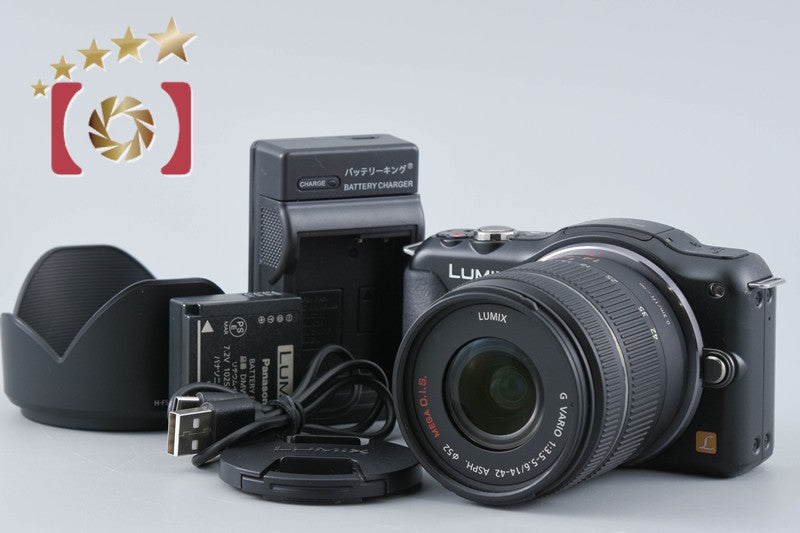 【中古】Panasonic パナソニック LUMIX DMC-GF5 エスプリブラック + G VARIO 14-42mm f/3.5-5.6 ASPH. MEGA O.I.S. H-FS014042